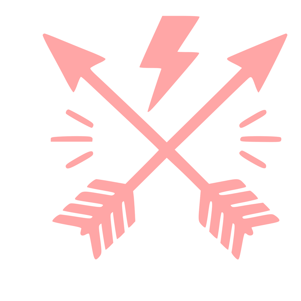 Crossed Arrows Lightning Logo #ffa6a6
