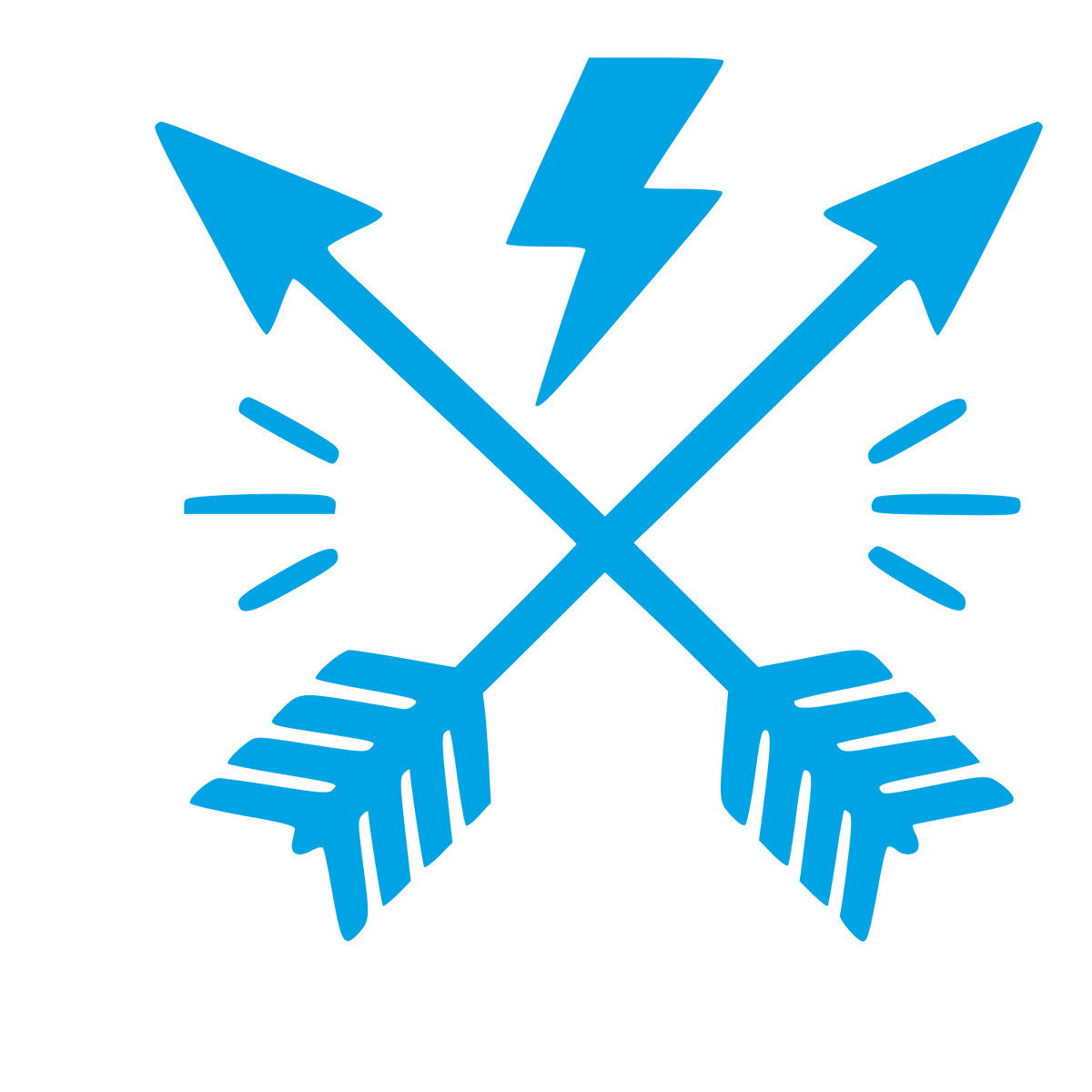 Crossed Arrows Lightning Logo #00a3e4