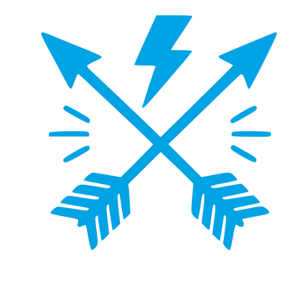 Crossed Arrows Lightning Logo #00a3e4