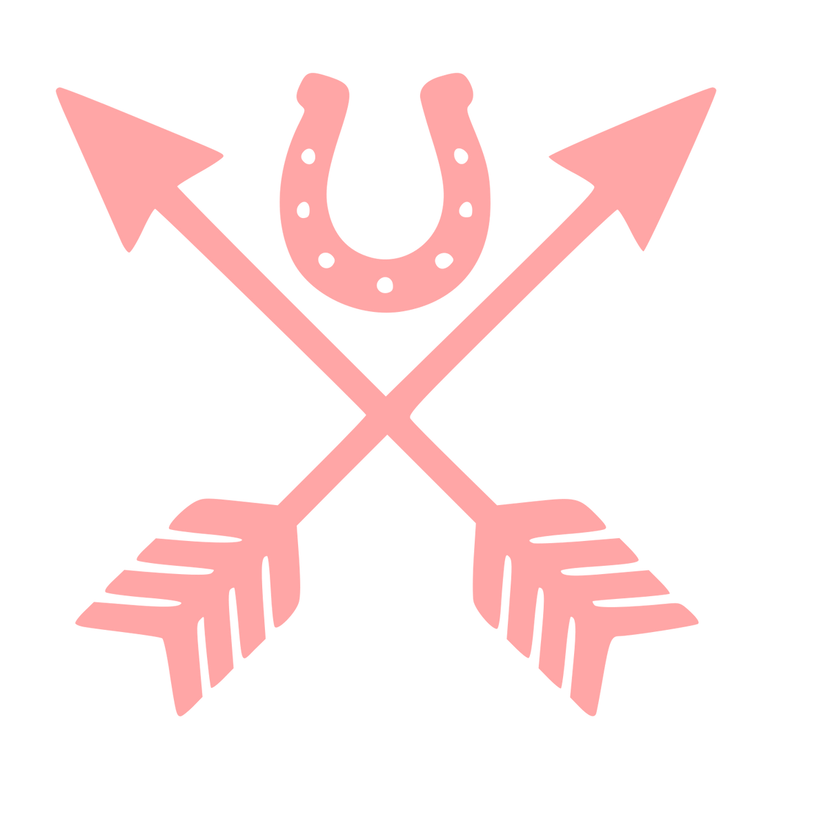 Crossed Arrows Horseshoe Logo #ffa6a6
