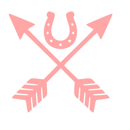 Crossed Arrows Horseshoe Logo #ffa6a6