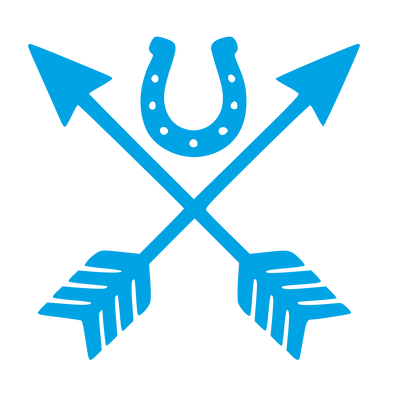 Crossed Arrows Horseshoe Logo #00a3e4