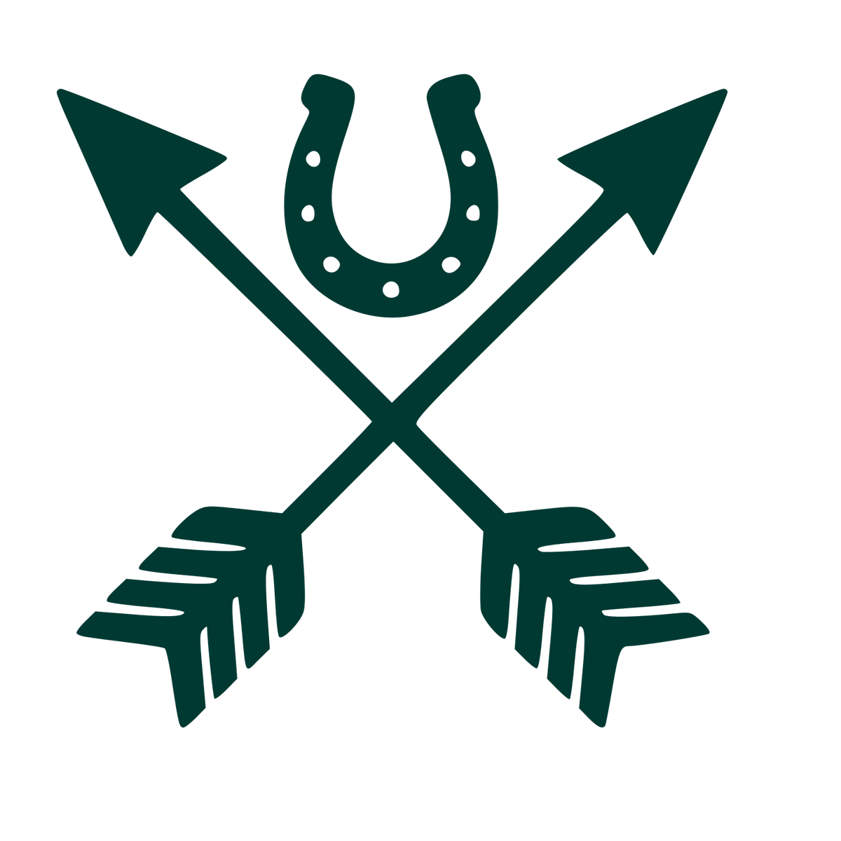 Crossed Arrows Horseshoe Logo #003932