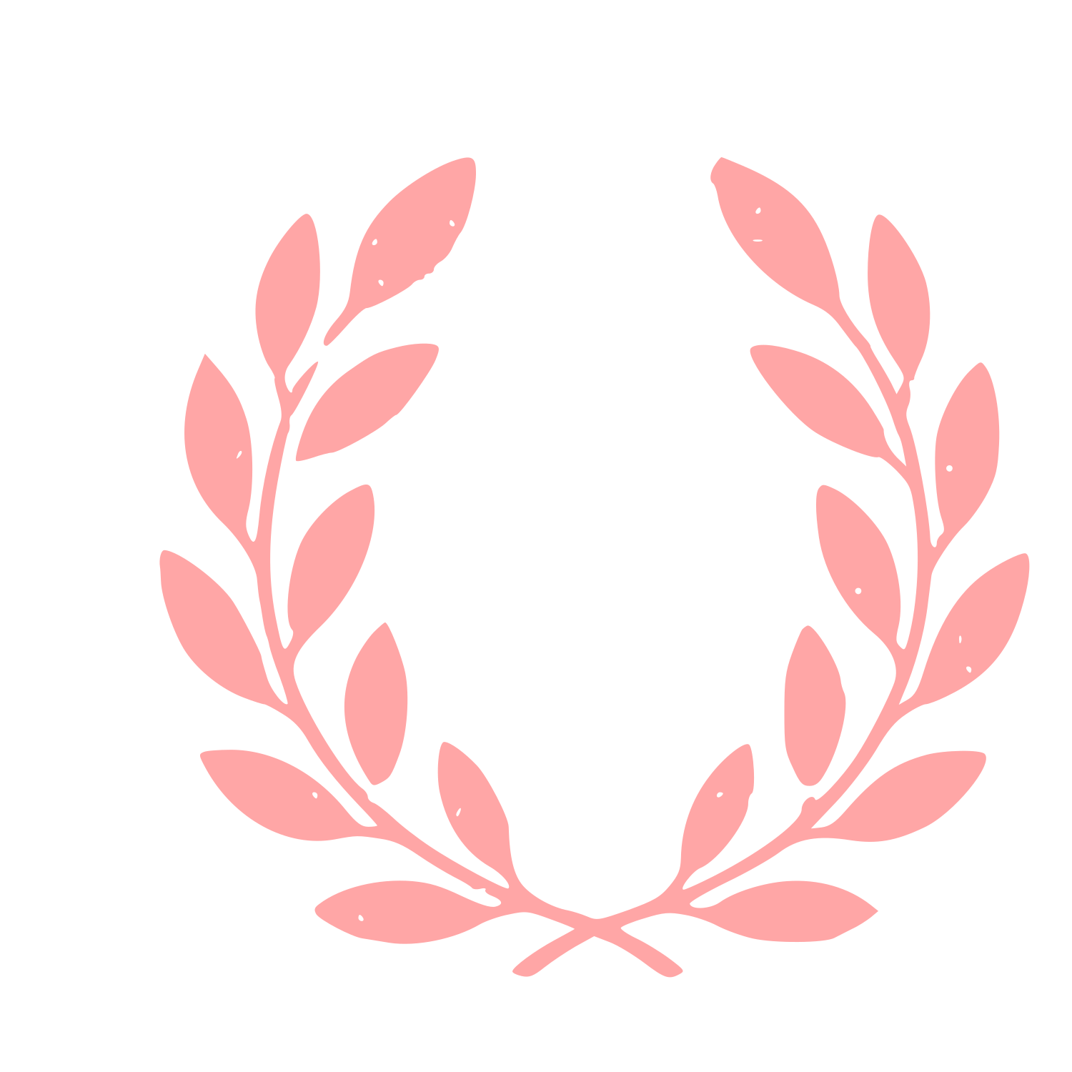 Laurel Wreath Emblem Logo #ffa6a6