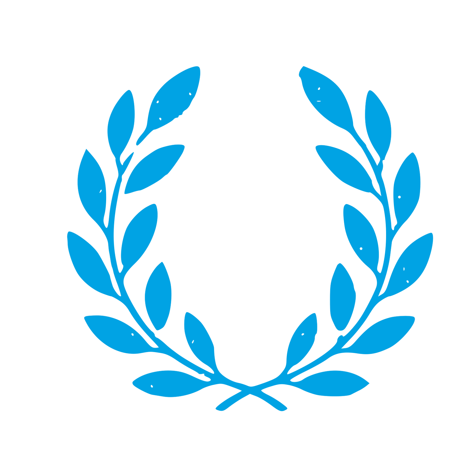 Laurel Wreath Emblem Logo #00a3e4