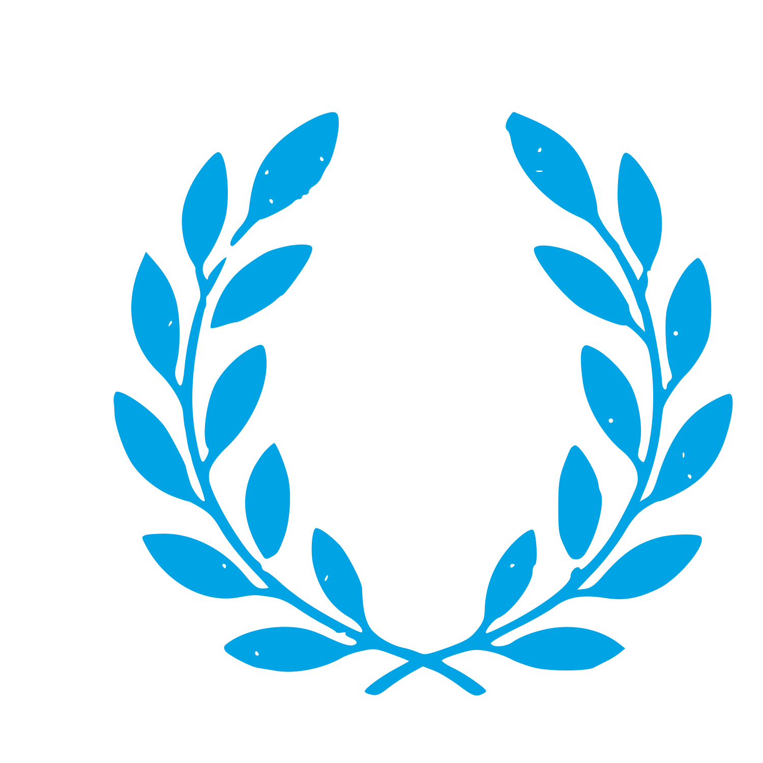 Laurel Wreath Emblem Logo #00a3e4