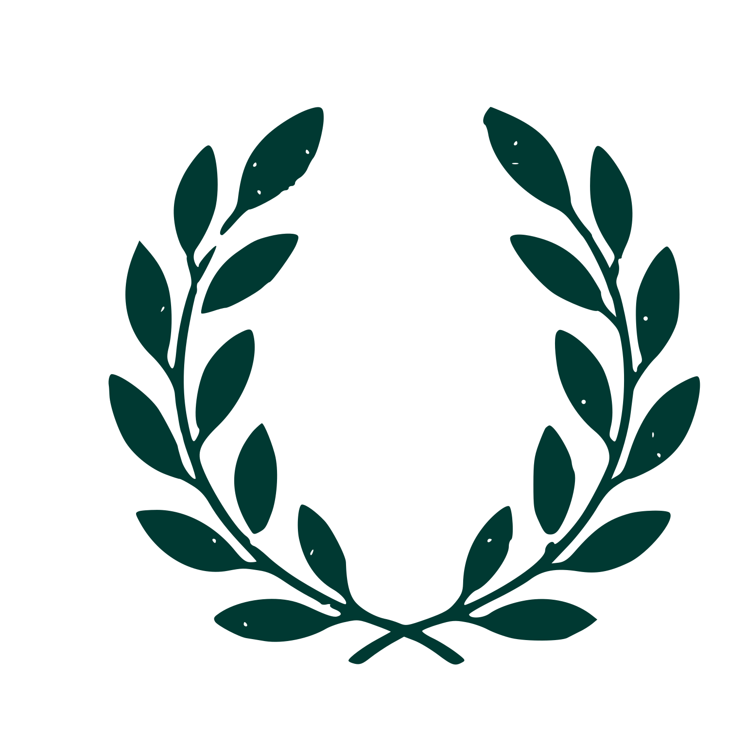 Laurel Wreath Emblem Logo #003932