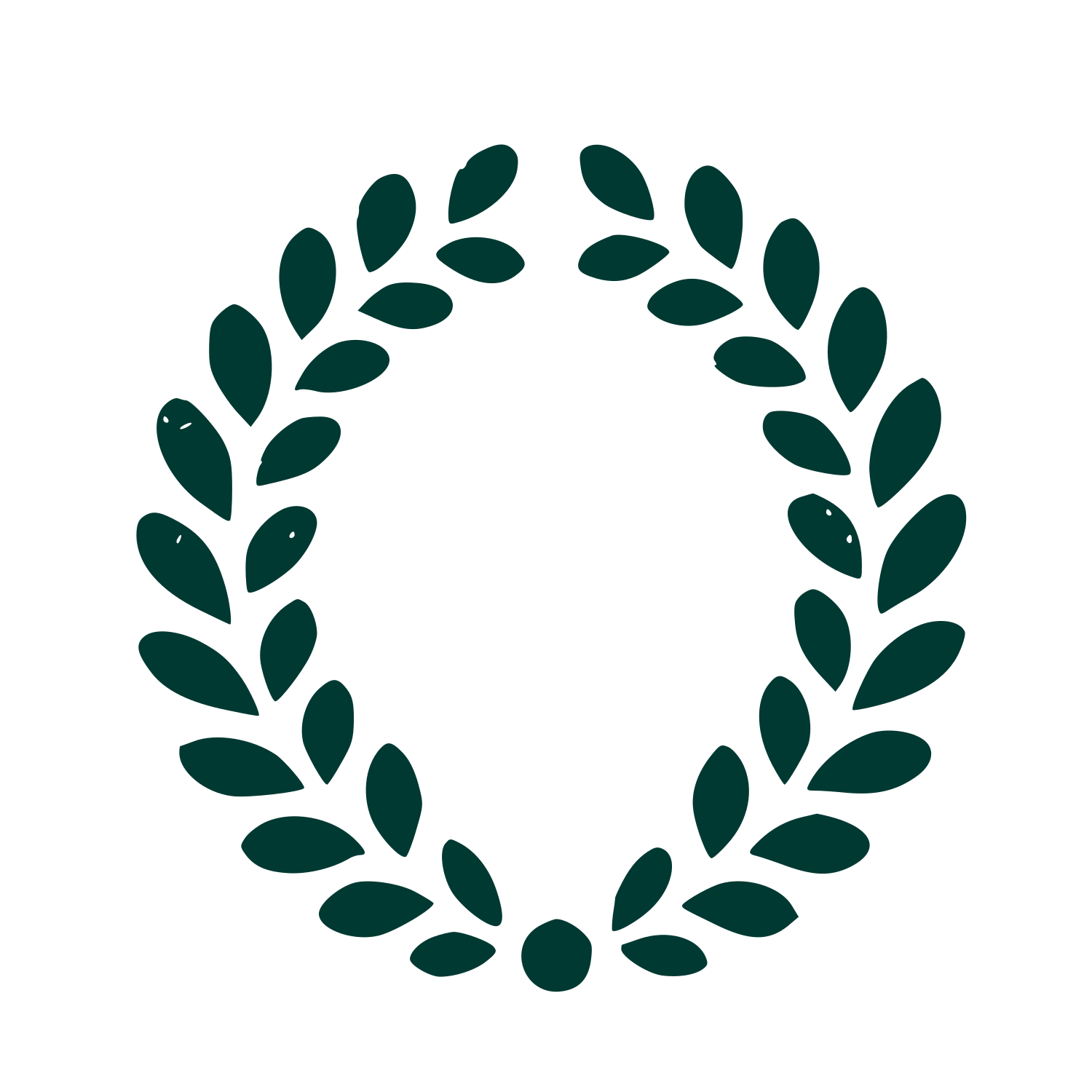 Laurel Wreath Circle Logo #003932