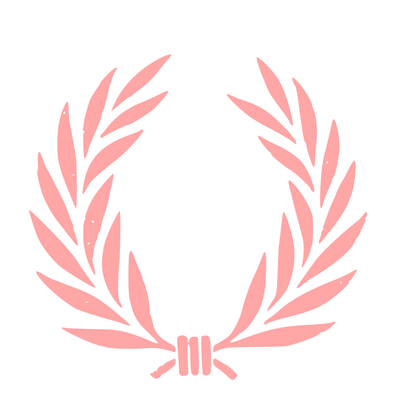 Laurel Wreath Crest Logo #ffa6a6