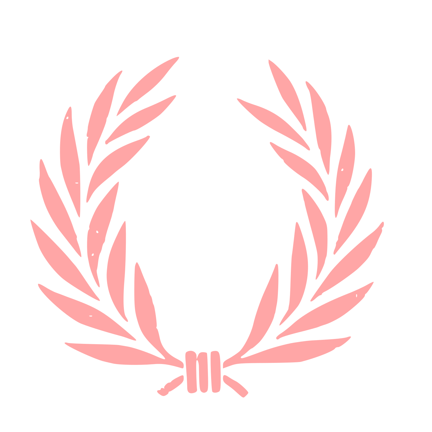 Laurel Wreath Crest Logo #ffa6a6