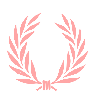 Laurel Wreath Crest Logo #ffa6a6