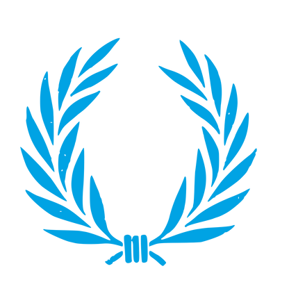 Laurel Wreath Crest Logo #00a3e4