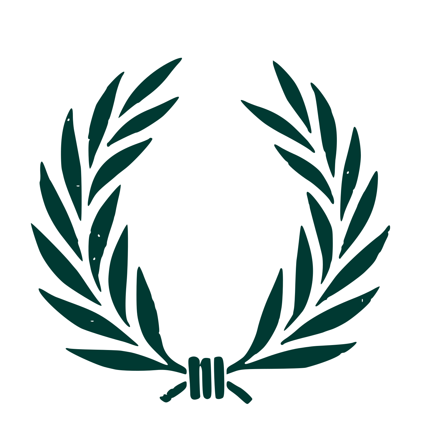 Laurel Wreath Crest Logo #003932