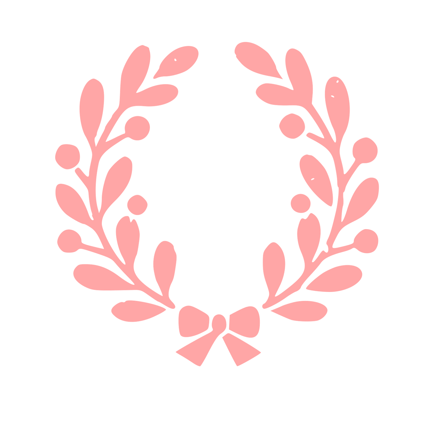Laurel Wreath Ribbon Logo #ffa6a6