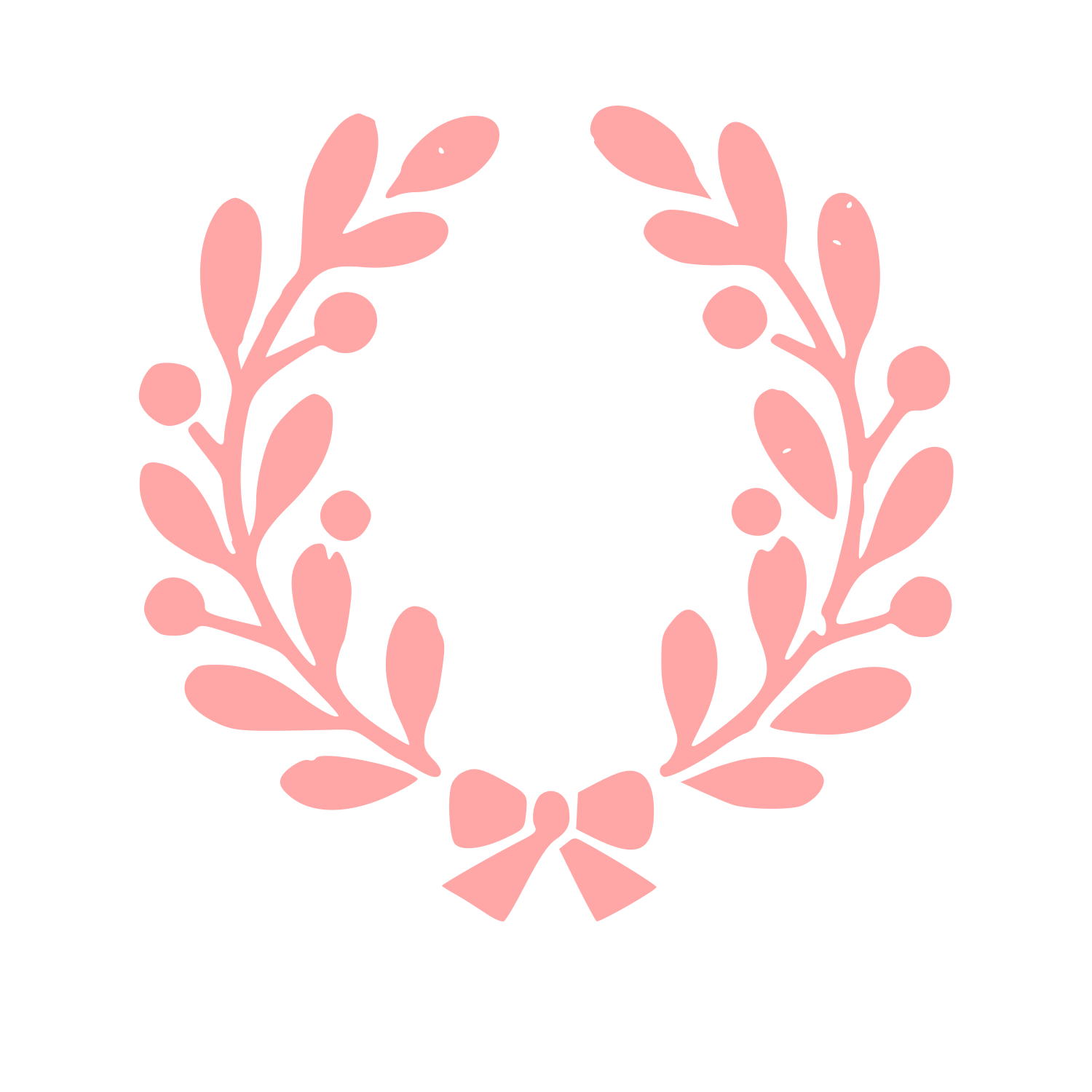 Laurel Wreath Ribbon Logo #ffa6a6