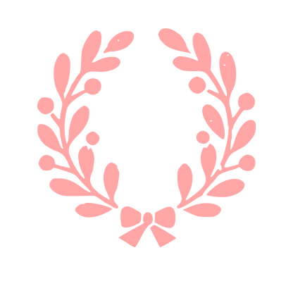Laurel Wreath Ribbon Logo #ffa6a6