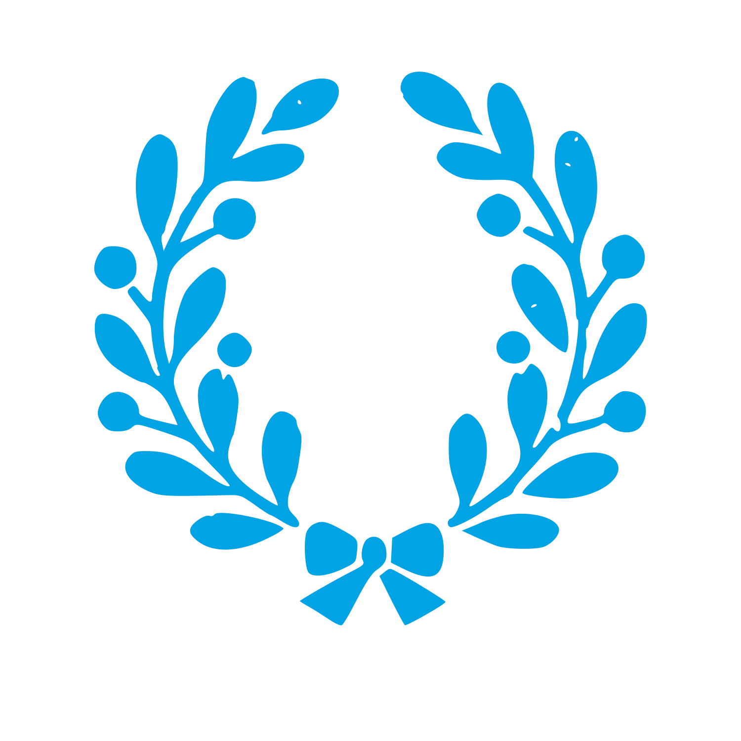 Laurel Wreath Ribbon Logo #00a3e4