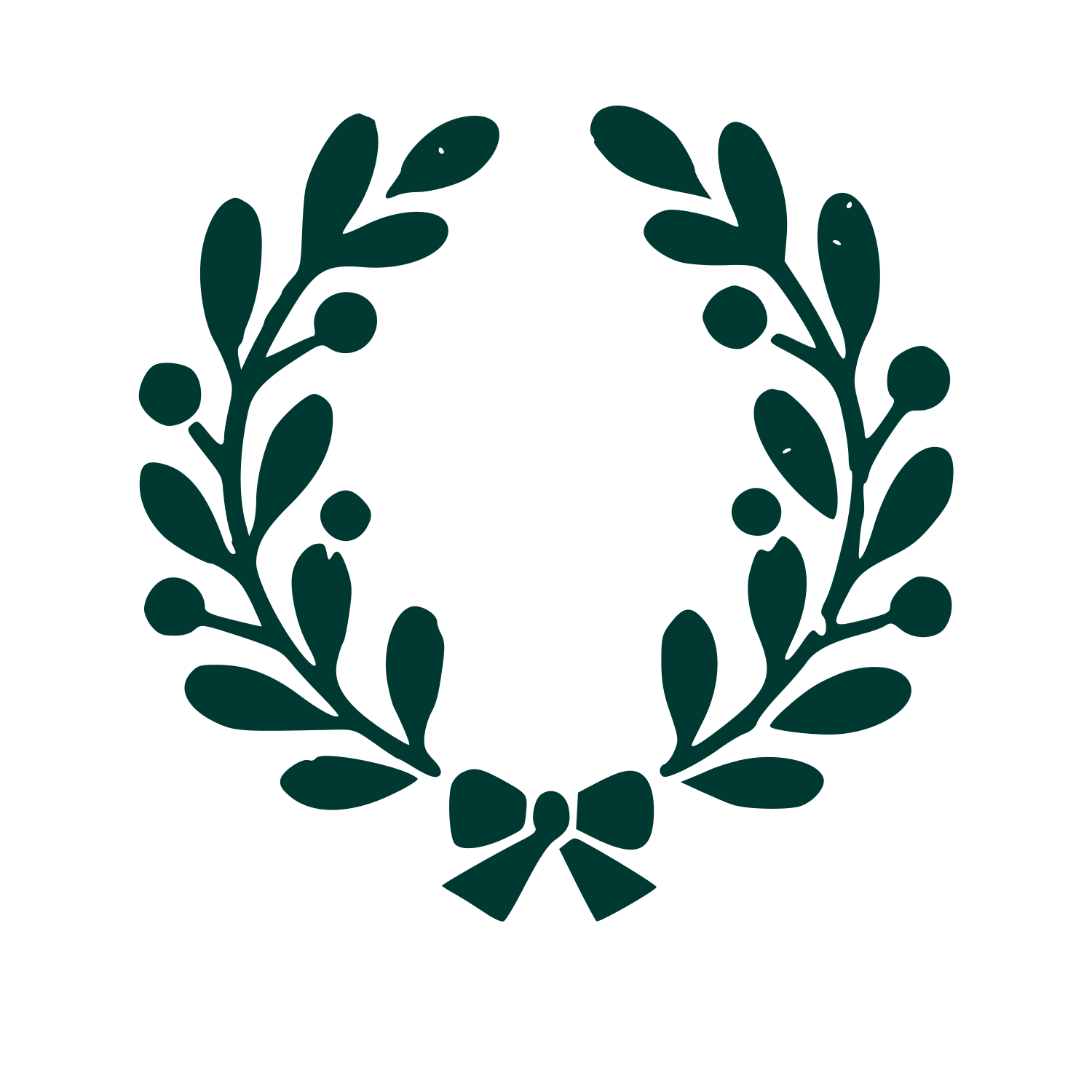 Laurel Wreath Ribbon Logo #003932