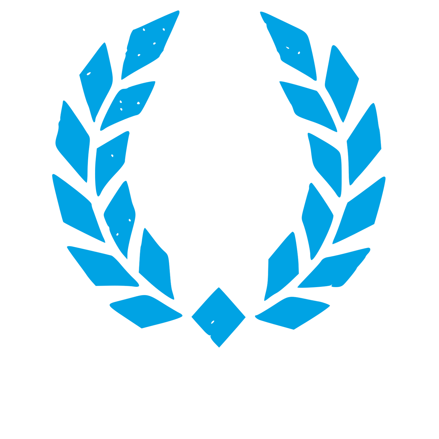 Laurel Wreath Achievement Logo #00a3e4