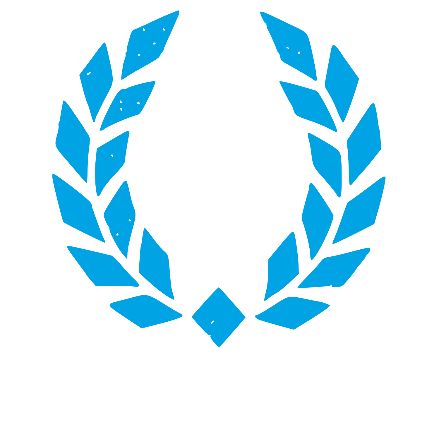 Laurel Wreath Achievement Logo #00a3e4