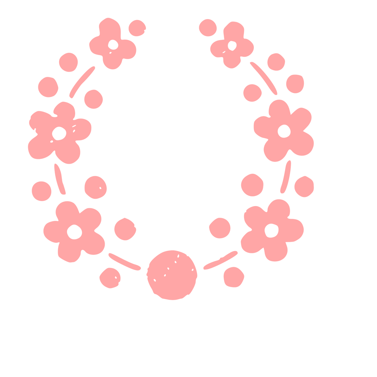 Floral Wreath Dot Logo #ffa6a6