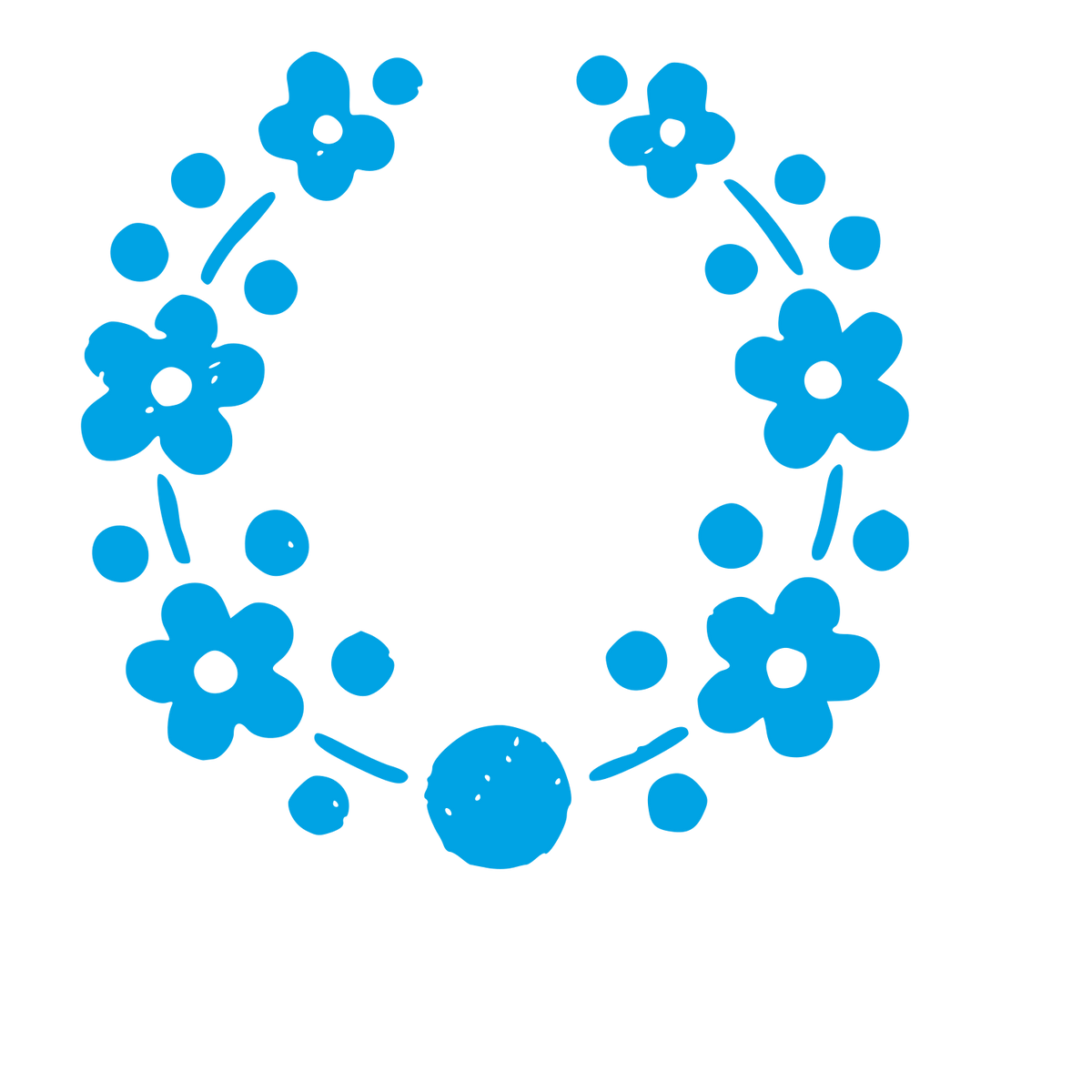 Floral Wreath Dot Logo #00a3e4