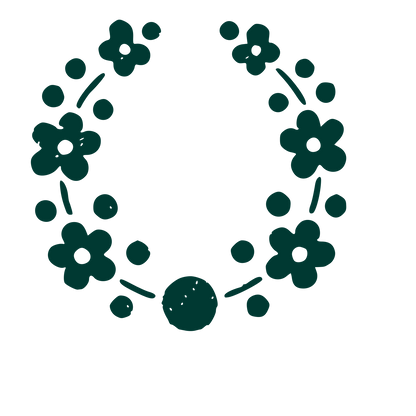 Floral Wreath Dot Logo #003932