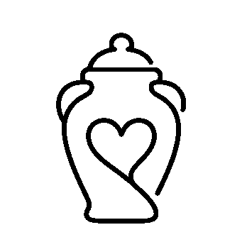 Heart Urn Monoline Logo