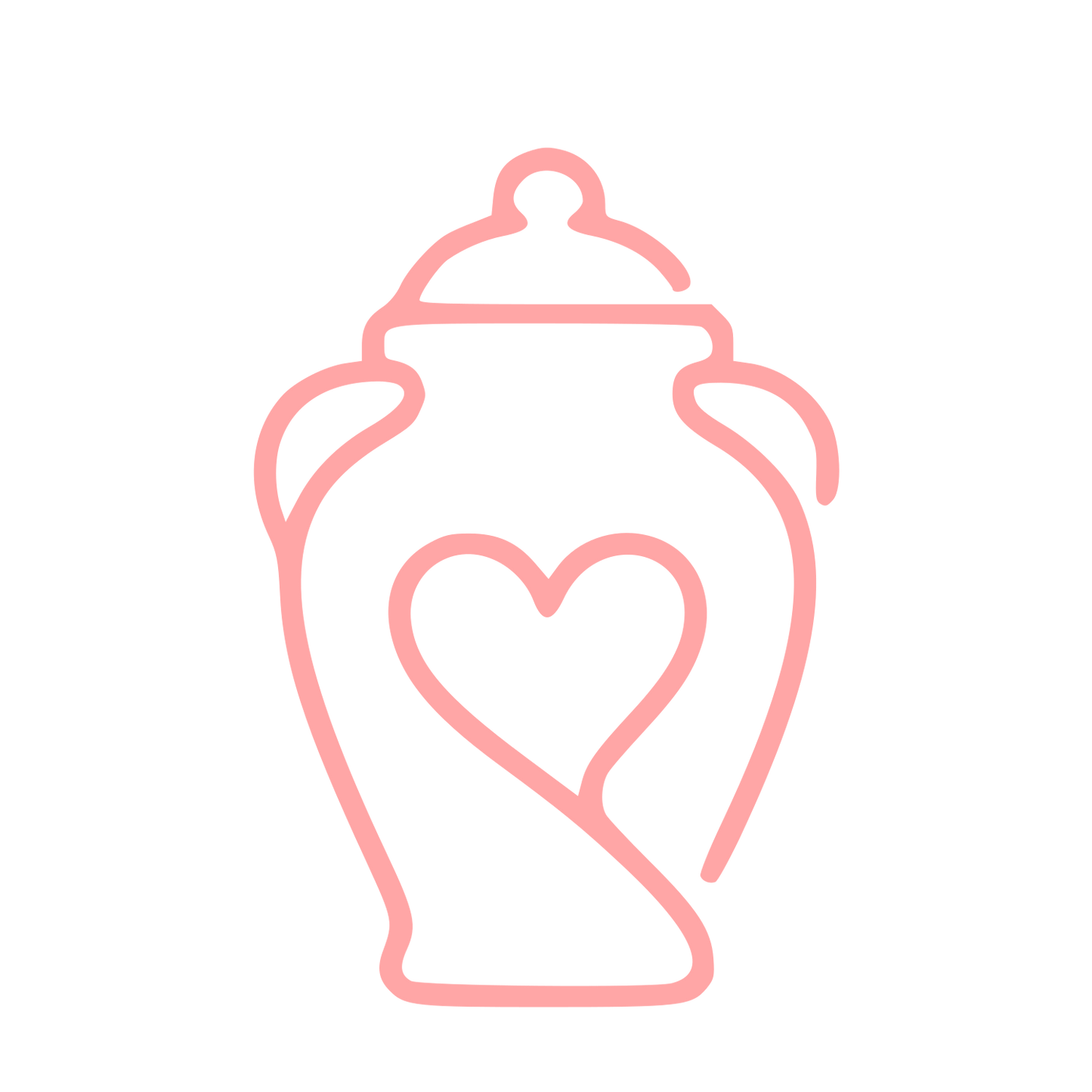 Heart Urn Monoline Logo #ffa6a6