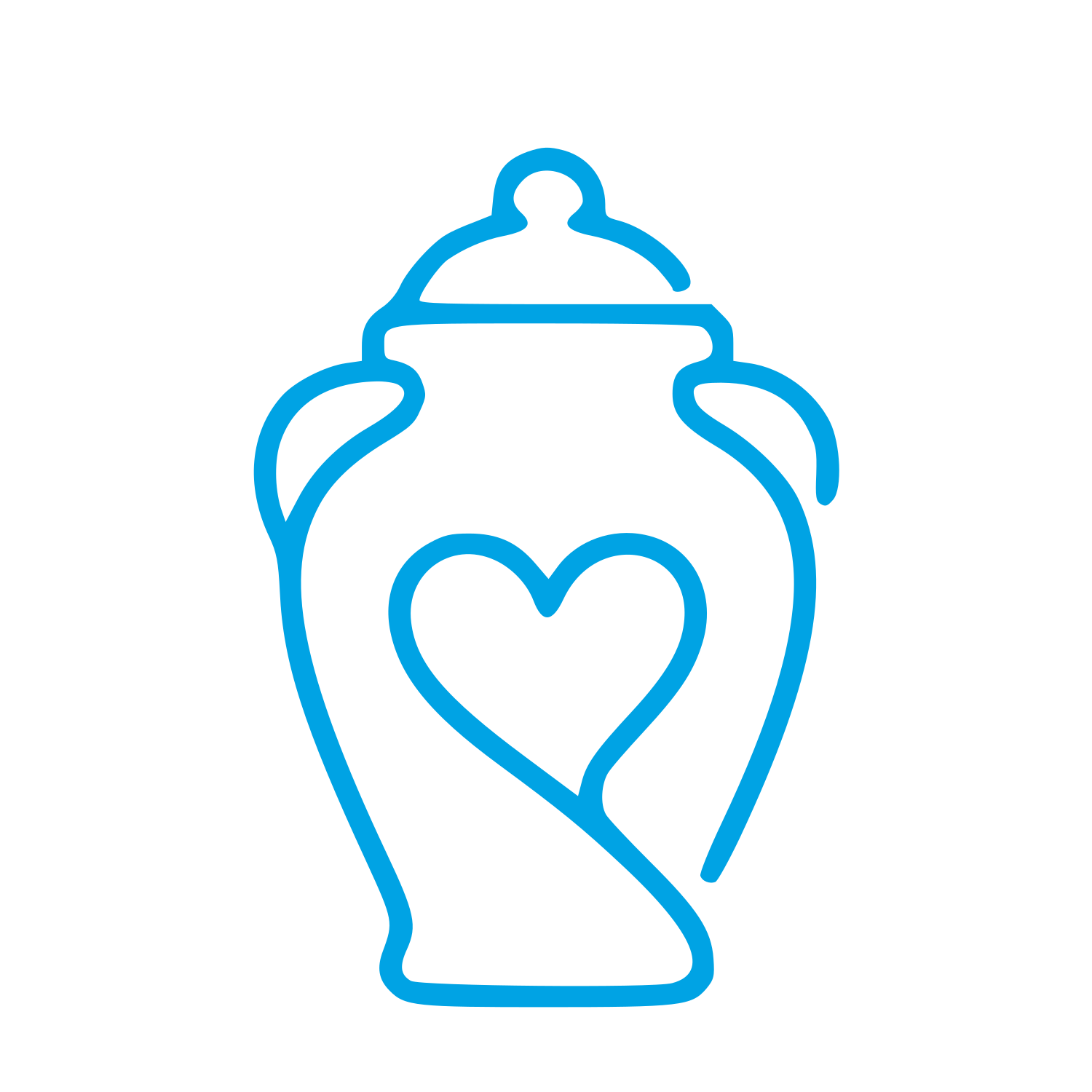 Heart Urn Monoline Logo #00a3e4
