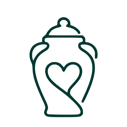 Heart Urn Monoline Logo #003932