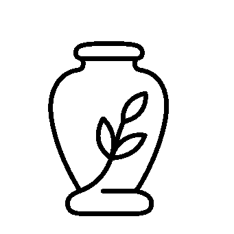 Monoline Urn with Leaves Logo