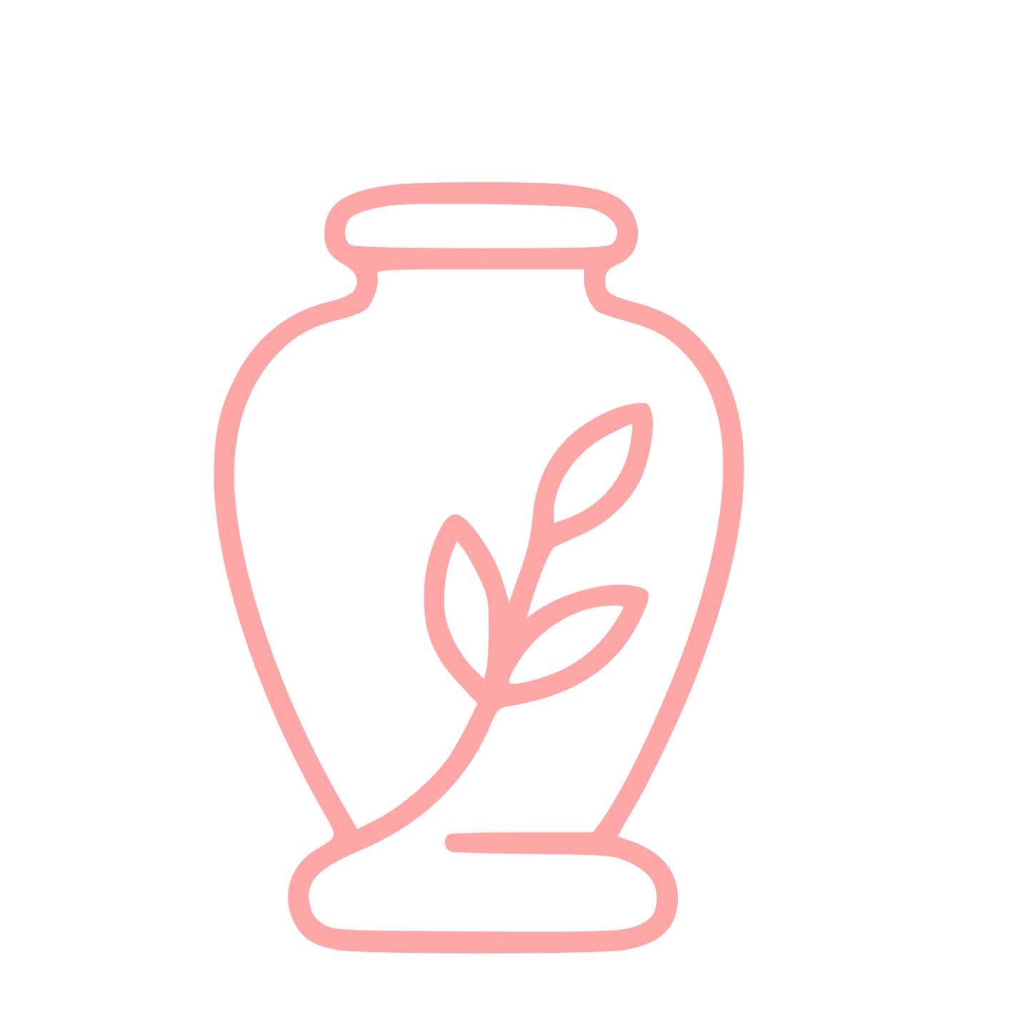Monoline Urn with Leaves Logo #ffa6a6