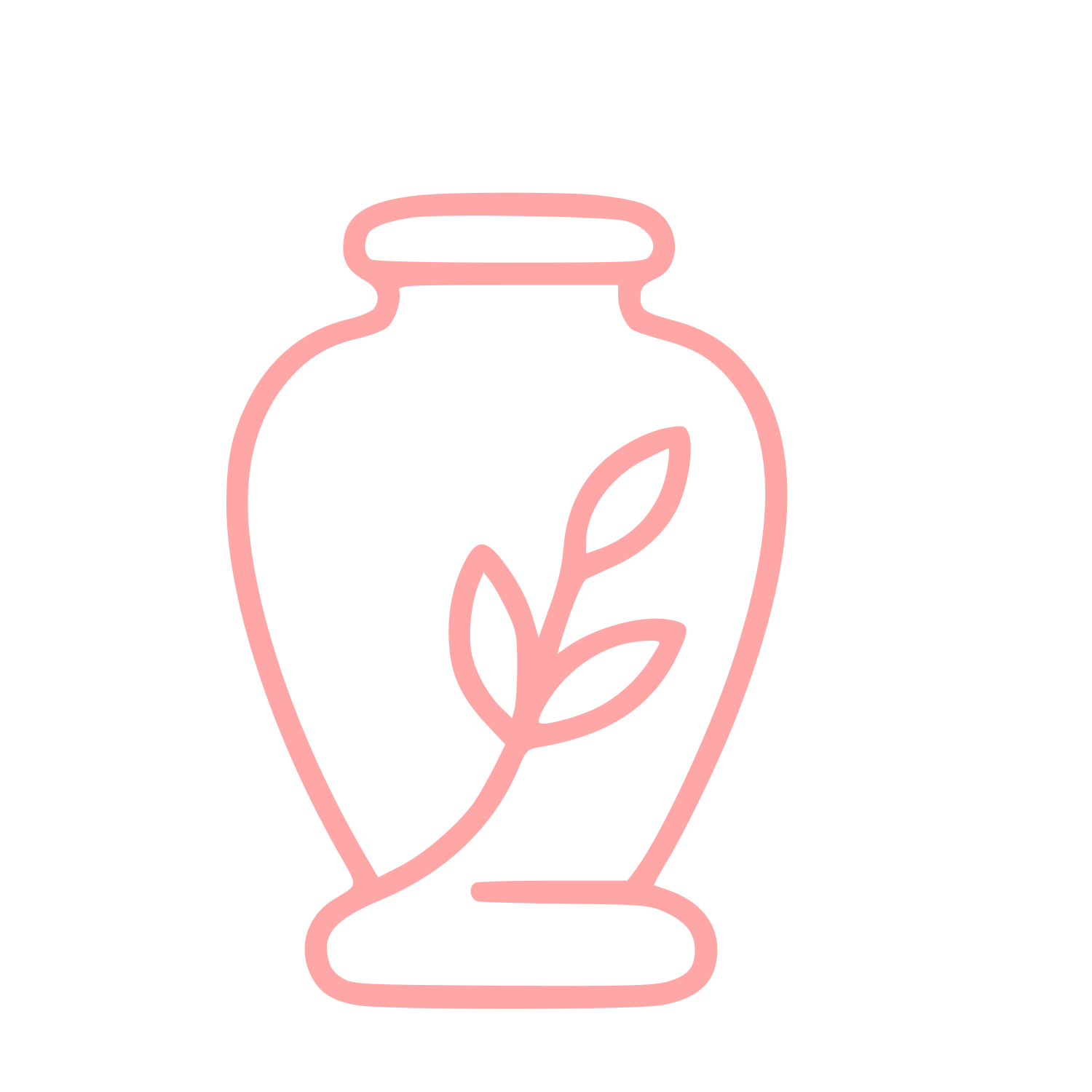 Monoline Urn with Leaves Logo #ffa6a6