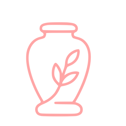Monoline Urn with Leaves Logo #ffa6a6