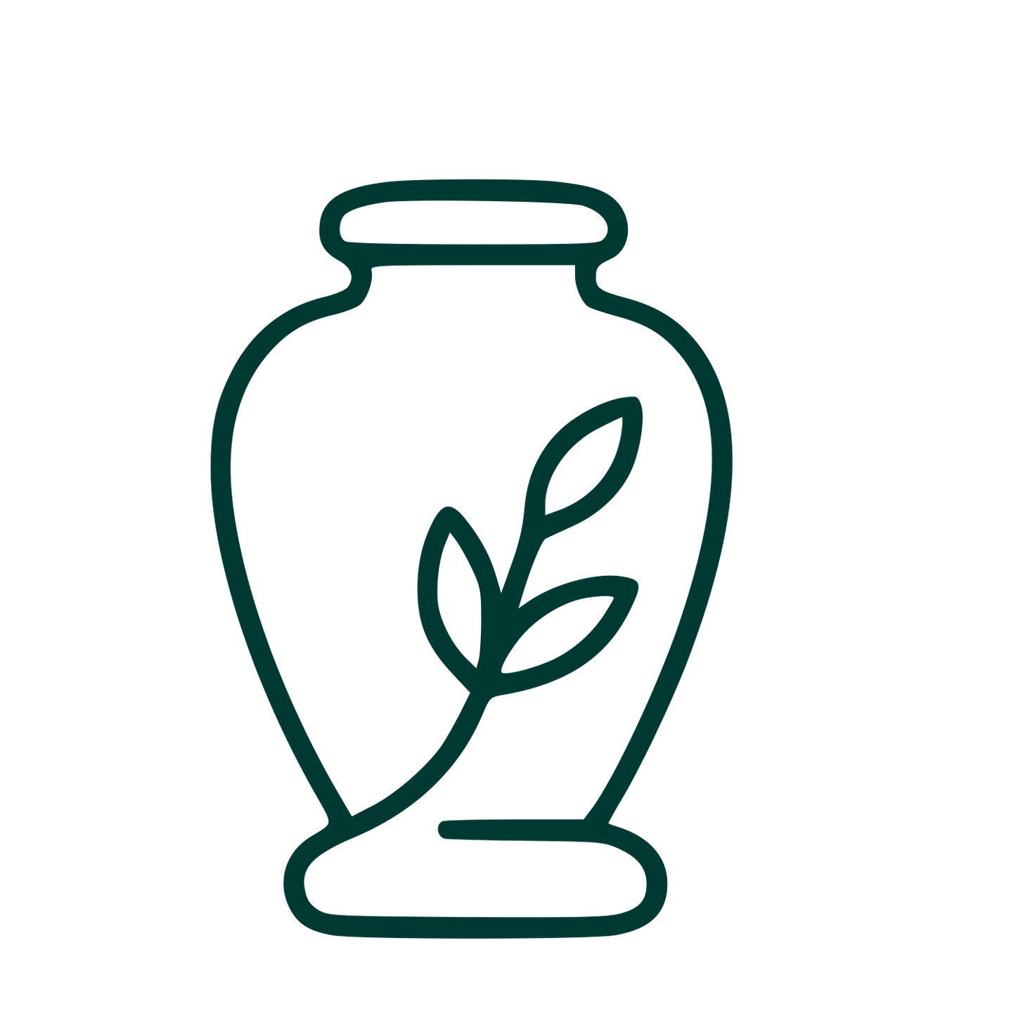Monoline Urn with Leaves Logo #003932