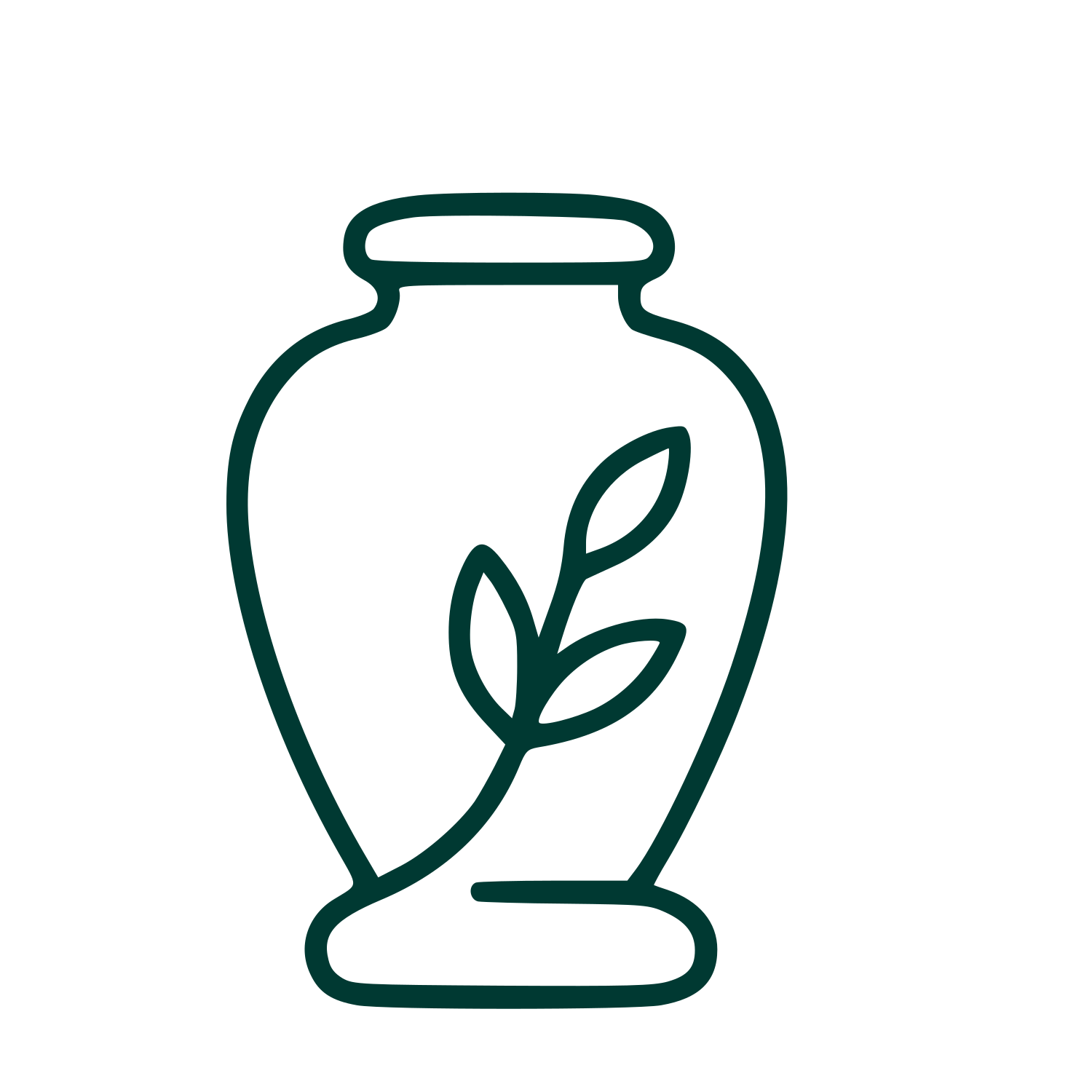 Monoline Urn with Leaves Logo #003932