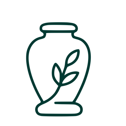 Monoline Urn with Leaves Logo #003932