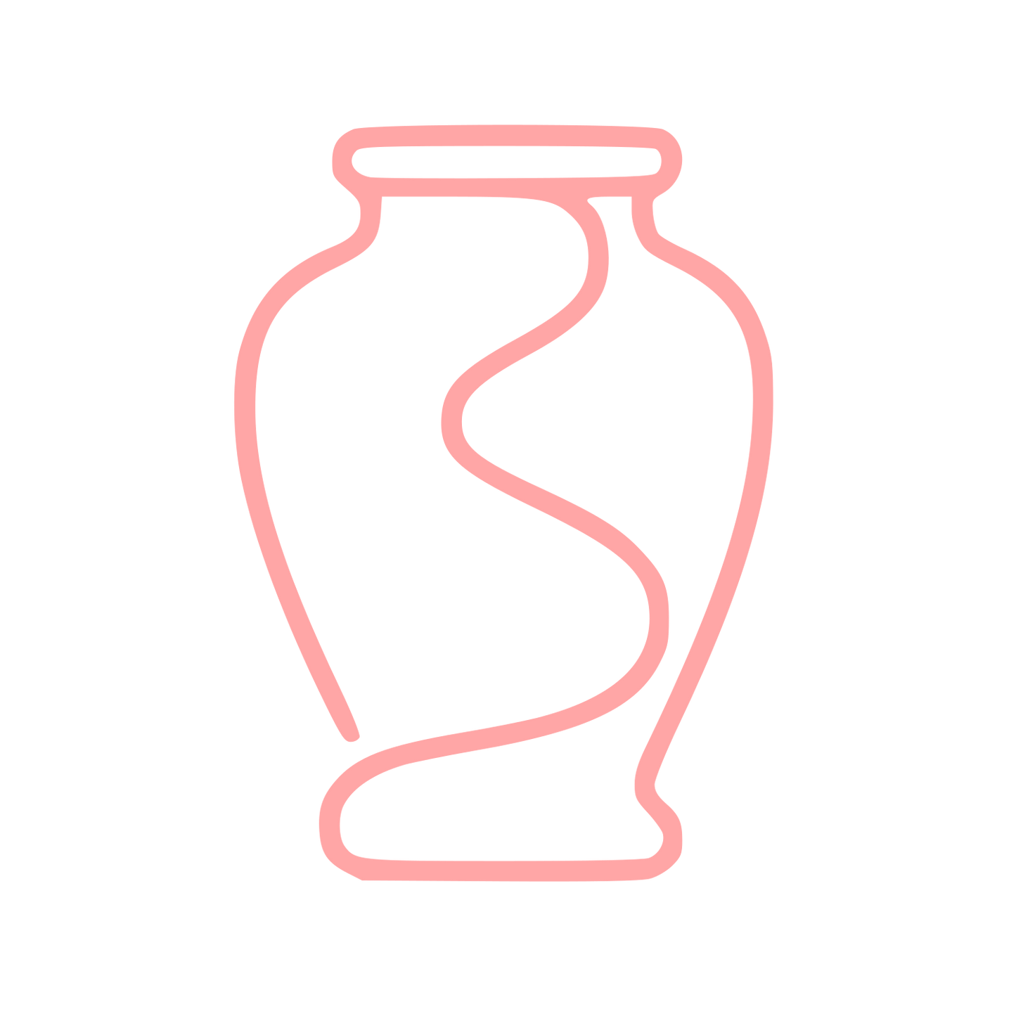 Monoline Urn Vase Logo #ffa6a6
