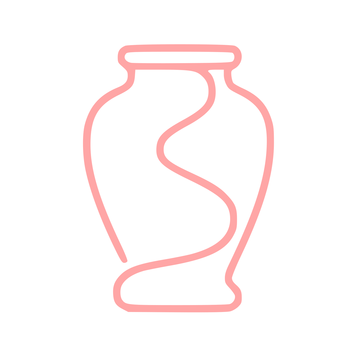 Monoline Urn Vase Logo #ffa6a6