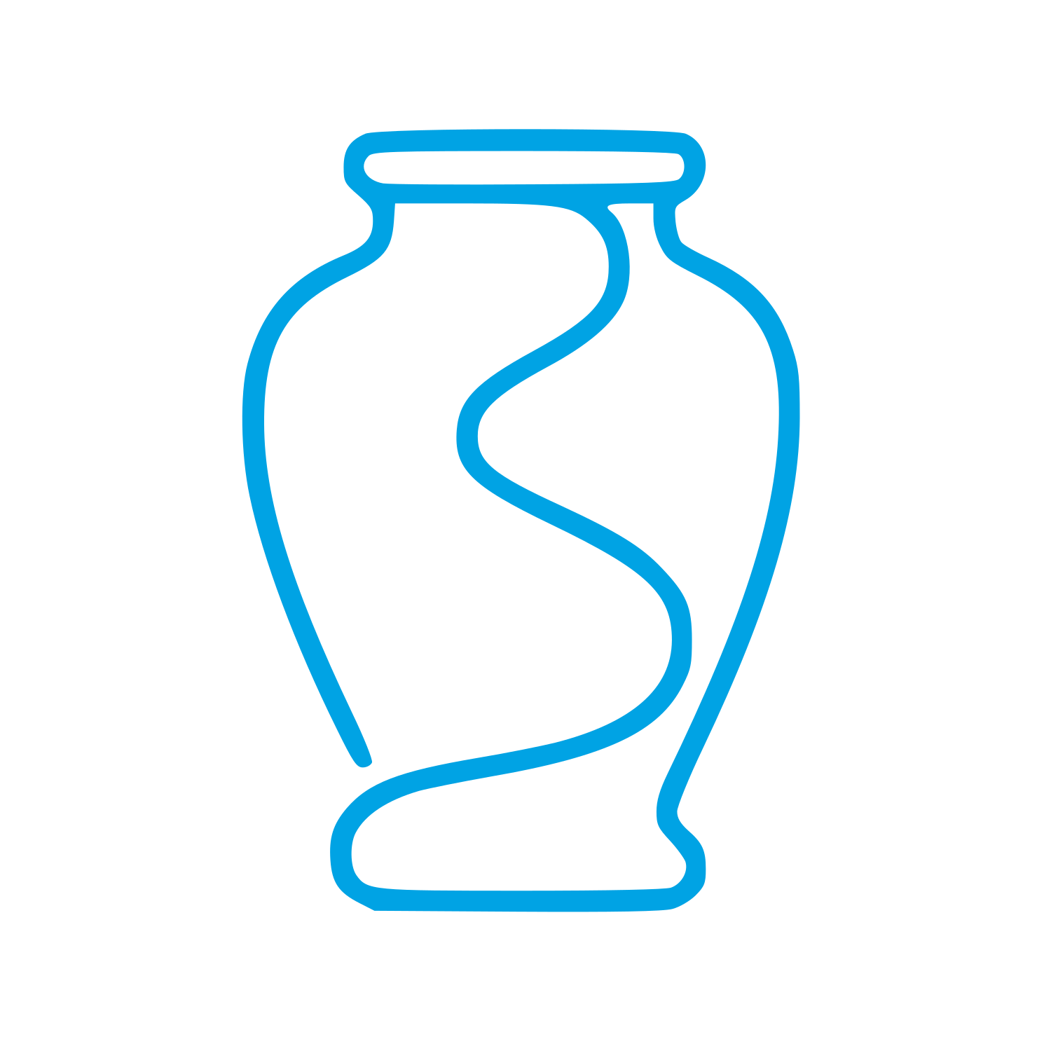 Monoline Urn Vase Logo #00a3e4