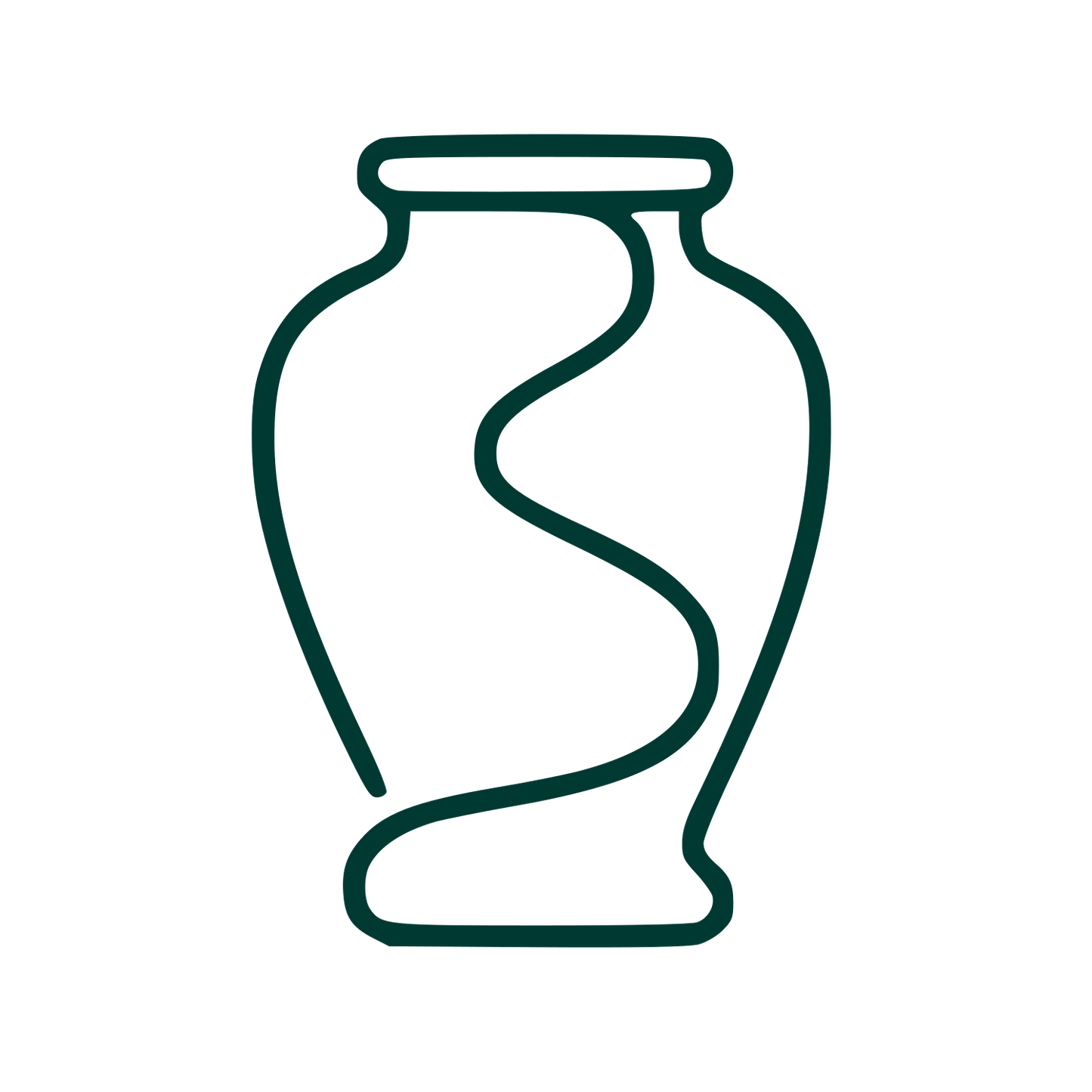 Monoline Urn Vase Logo #003932