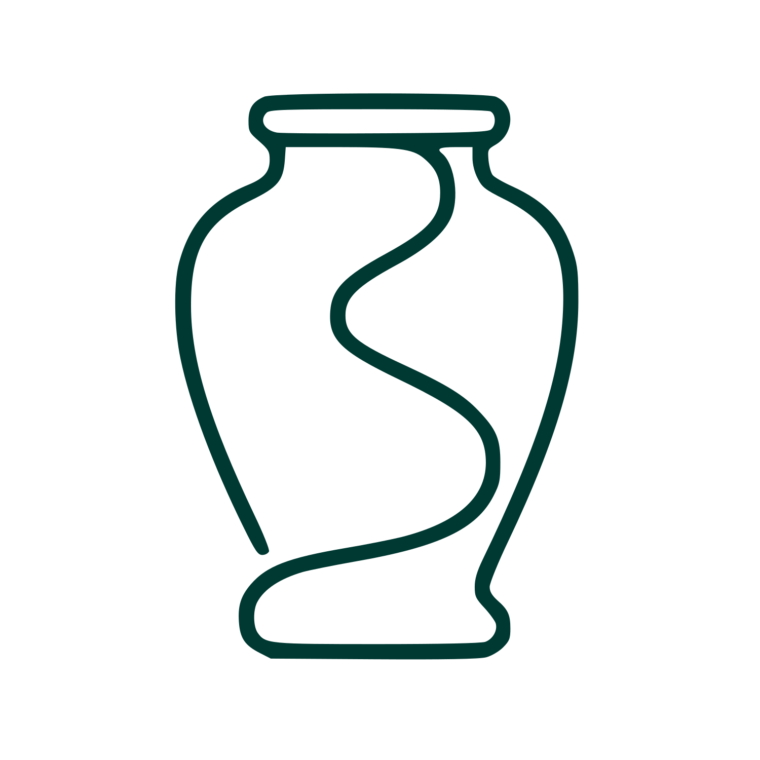 Monoline Urn Vase Logo #003932