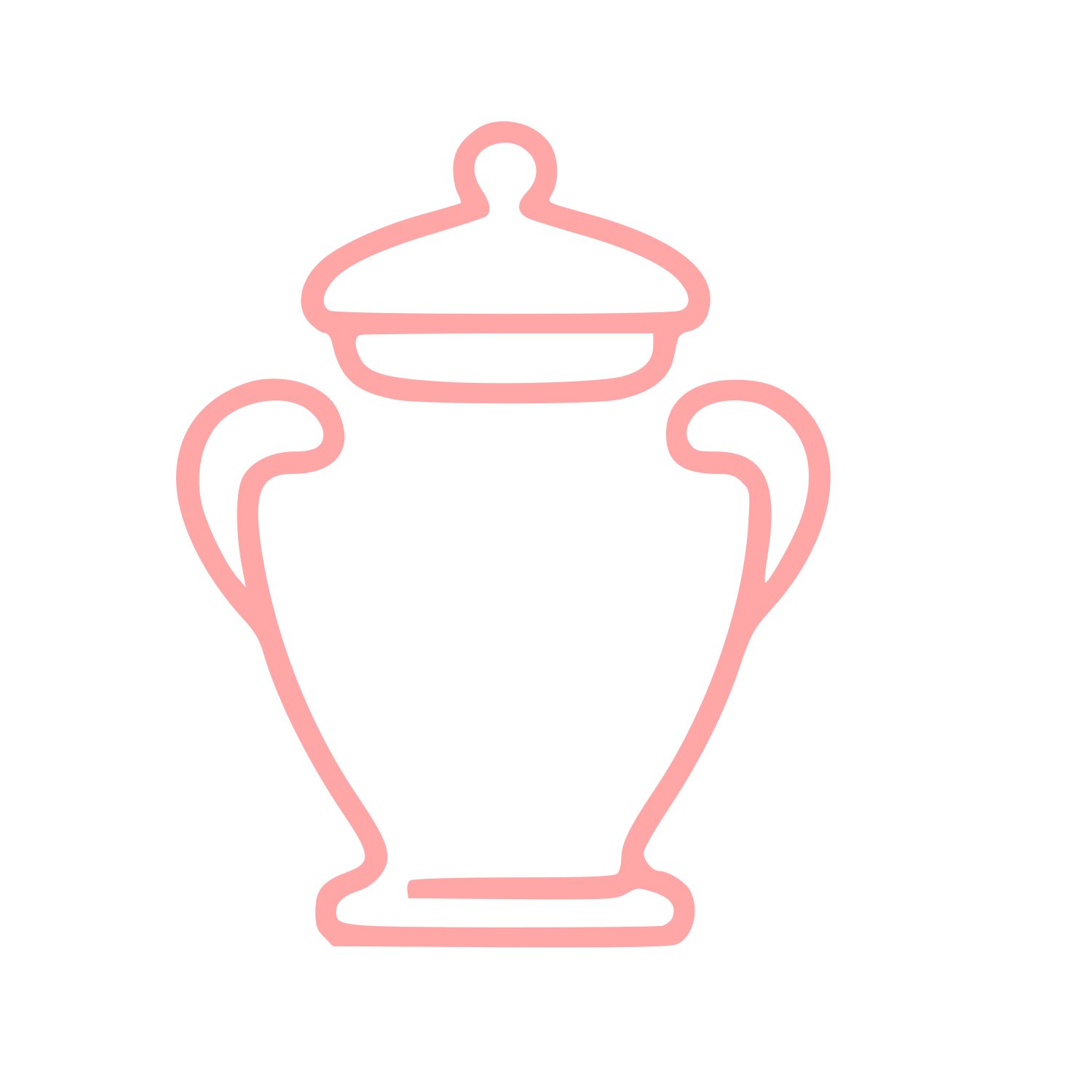 Monoline Urn Vase Logo #ffa6a6