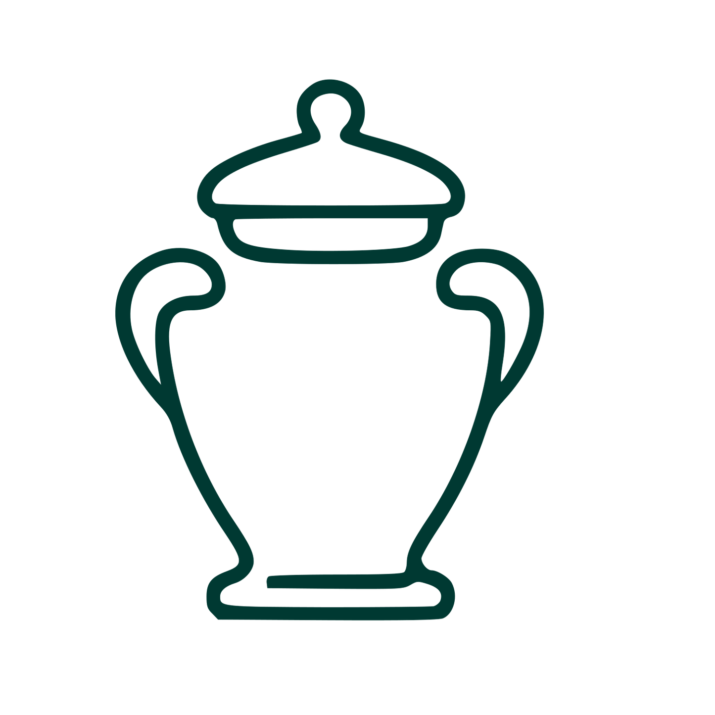 Monoline Urn Vase Logo #003932