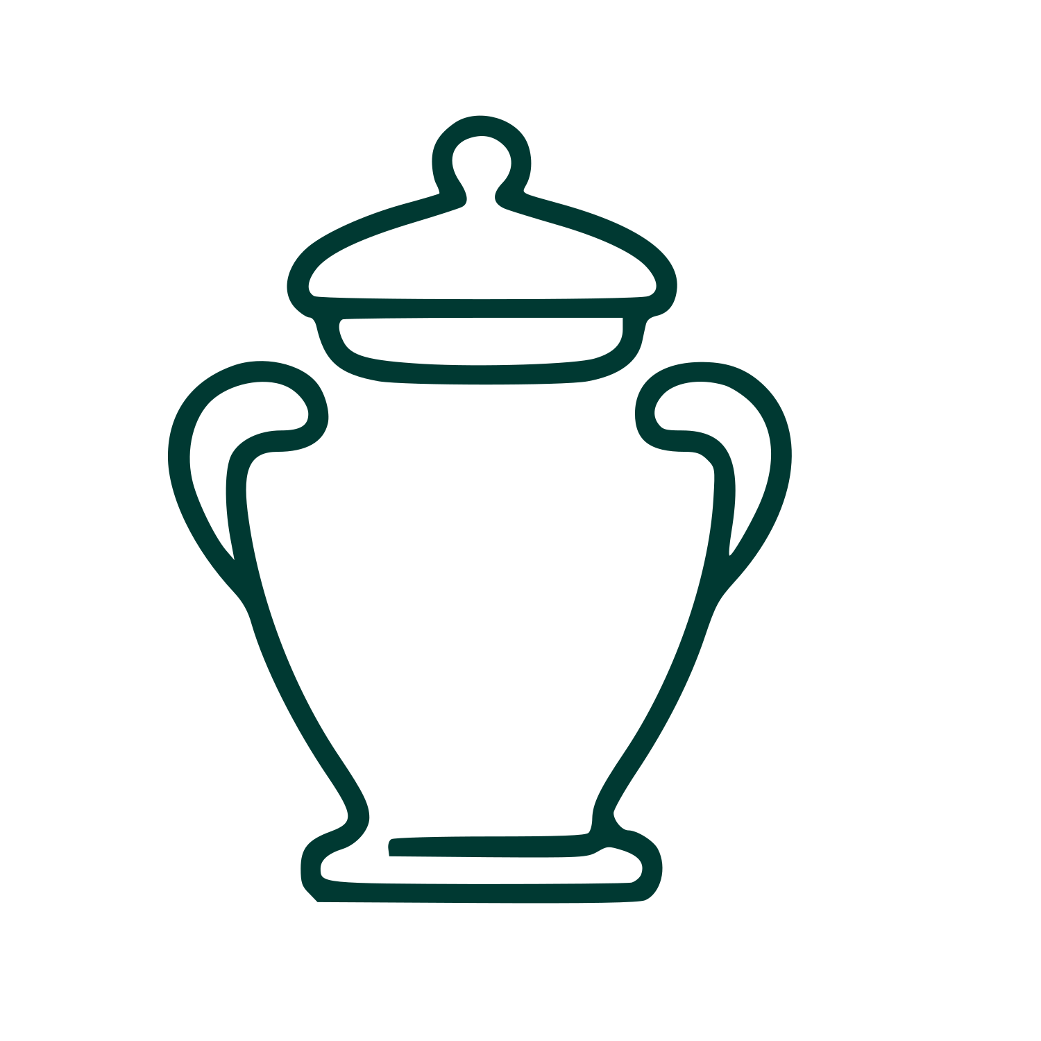 Monoline Urn Vase Logo #003932