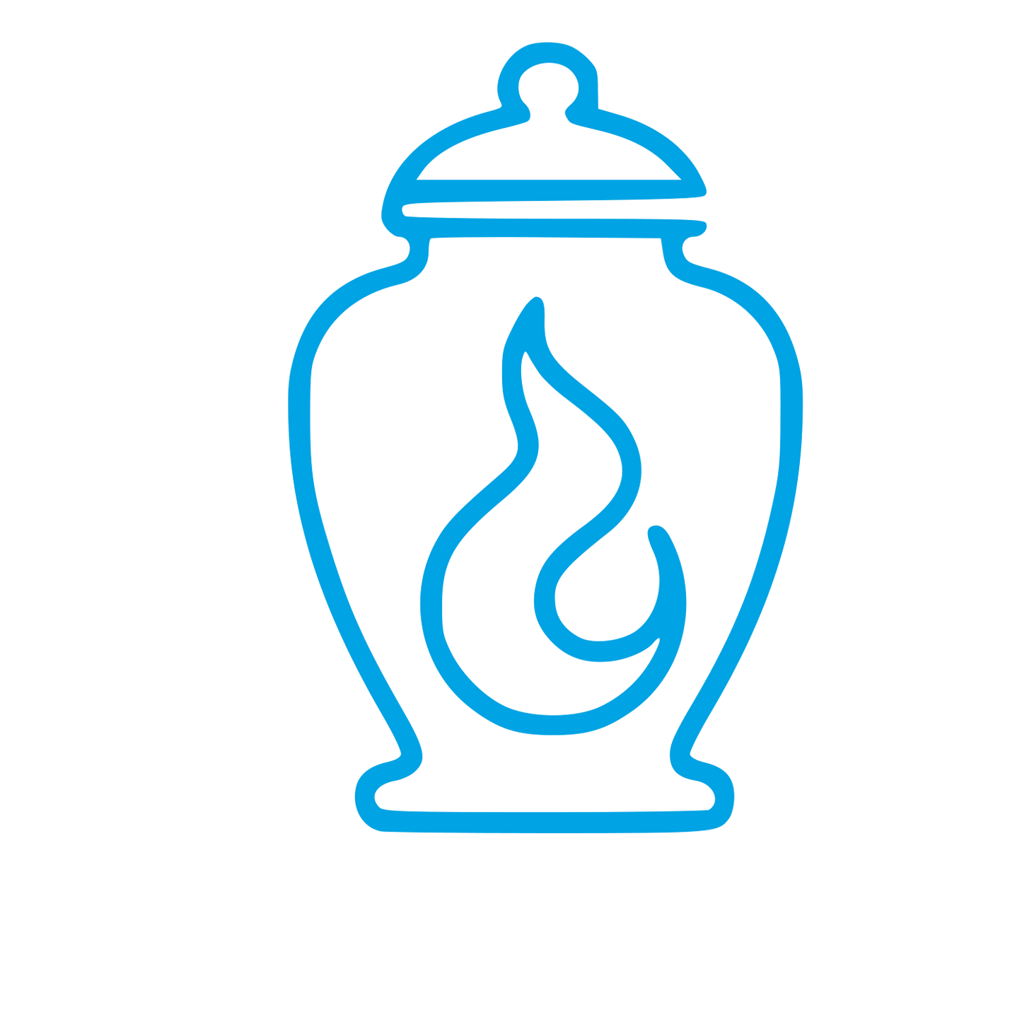Flame Urn Monoline Logo #00a3e4