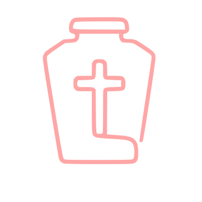 Monoline Funeral Urn Logo #ffa6a6