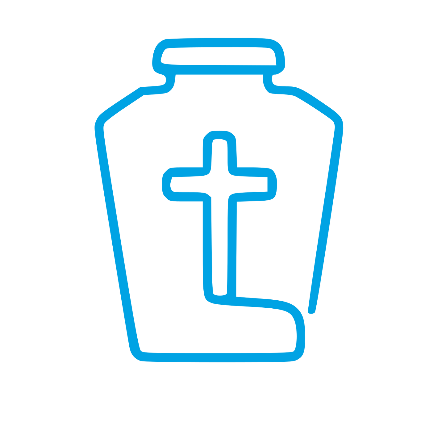 Monoline Funeral Urn Logo #00a3e4