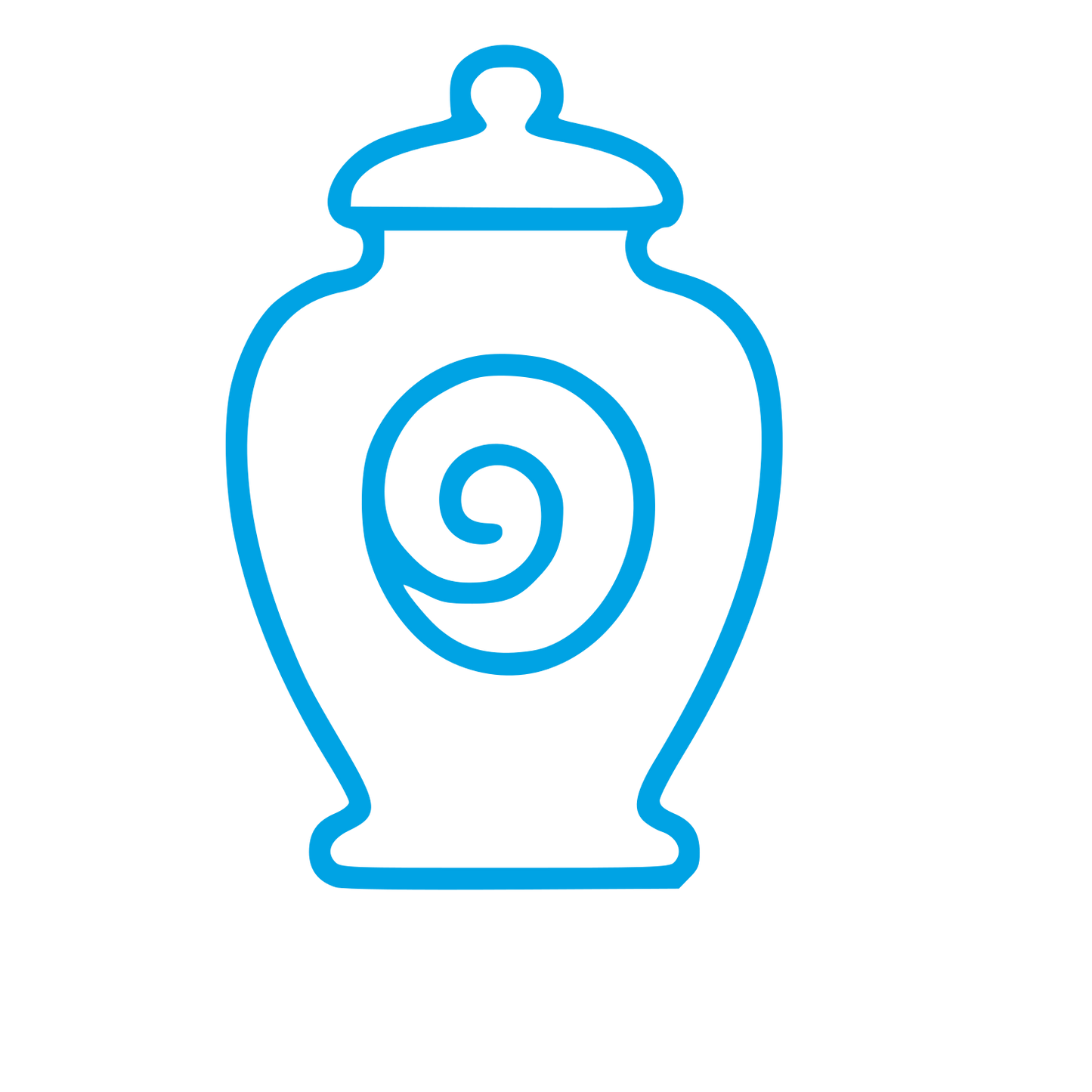 Monoline Urn Spiral Logo #00a3e4